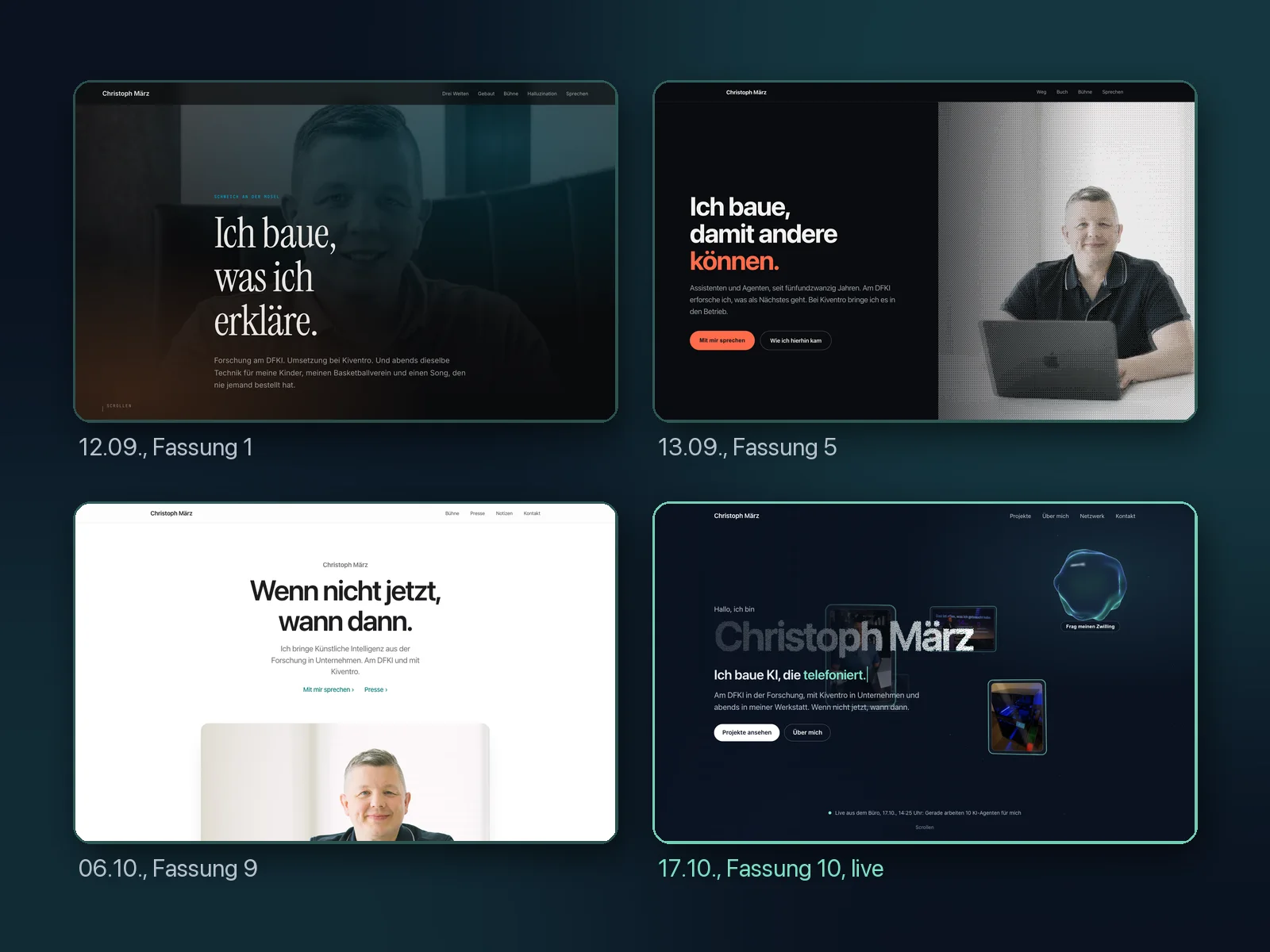 Zehn Anläufe für diese Website